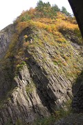 岩壁の紅葉 清津峡