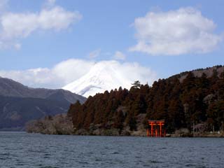 芦ノ湖と富士と箱根神社