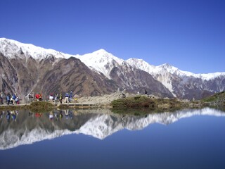白馬三山 八方池と白馬三山
