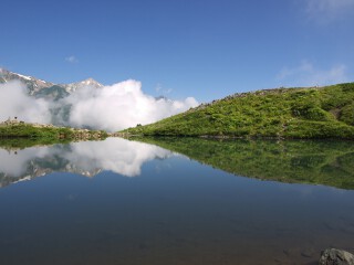 八方池と白馬三山 八方池と白馬三山
