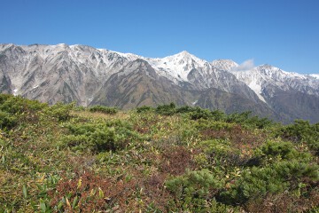 白馬三山天狗の尾根 白馬三山と天狗の尾根
