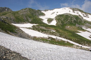 登山道の右手斜面 登山道の右手斜面