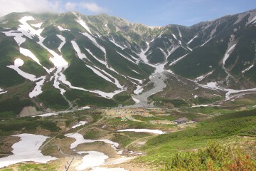 遊歩道より立山を望む