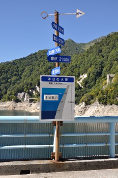 方向矢印 水位の看板