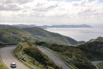 眺瞰台より小泊岬方面 小泊岬