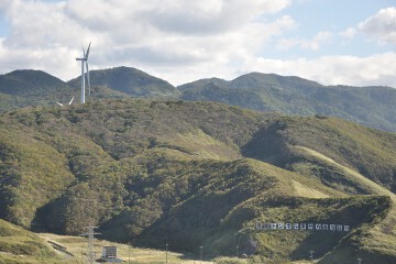 風車 青函トンネル本州方基地竜飛の文字