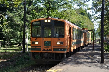 津軽中里行きホームに到着 津軽21形