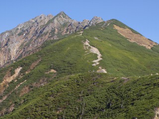 西穂高岳とピラミッドピーク 西穂高岳とピラミッドピーク
