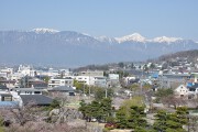 安曇野市街と北アルプス 天守4階