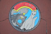 おいでませ駅通り マンホール おいでませ駅通り