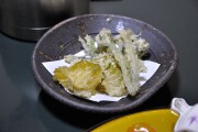 山菜てんぷら 夕食