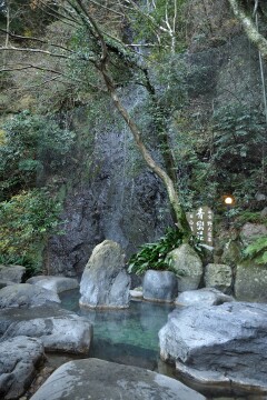 白龍の滝を眺めながら 青巒荘 仙境野天風呂