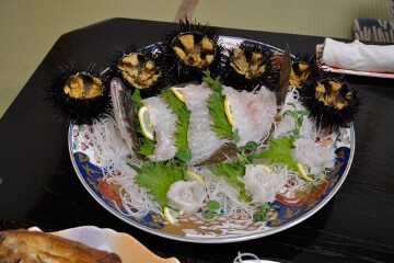 刺身とウニ