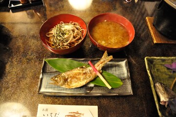 アマゴの塩焼き 夕食