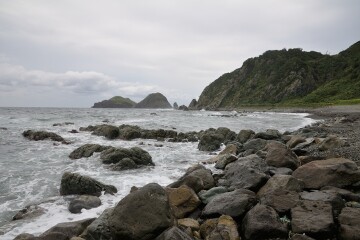 宿の前の海景色