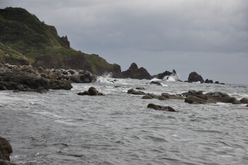 宿の前の海景色