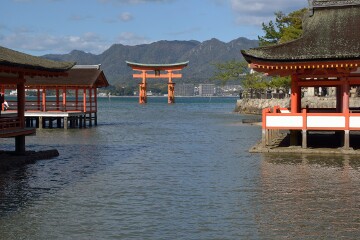 東廻廊から大鳥居を望む 東廻廊から大鳥居を望む