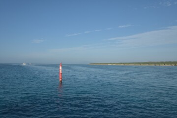 竹富島 右げん標識